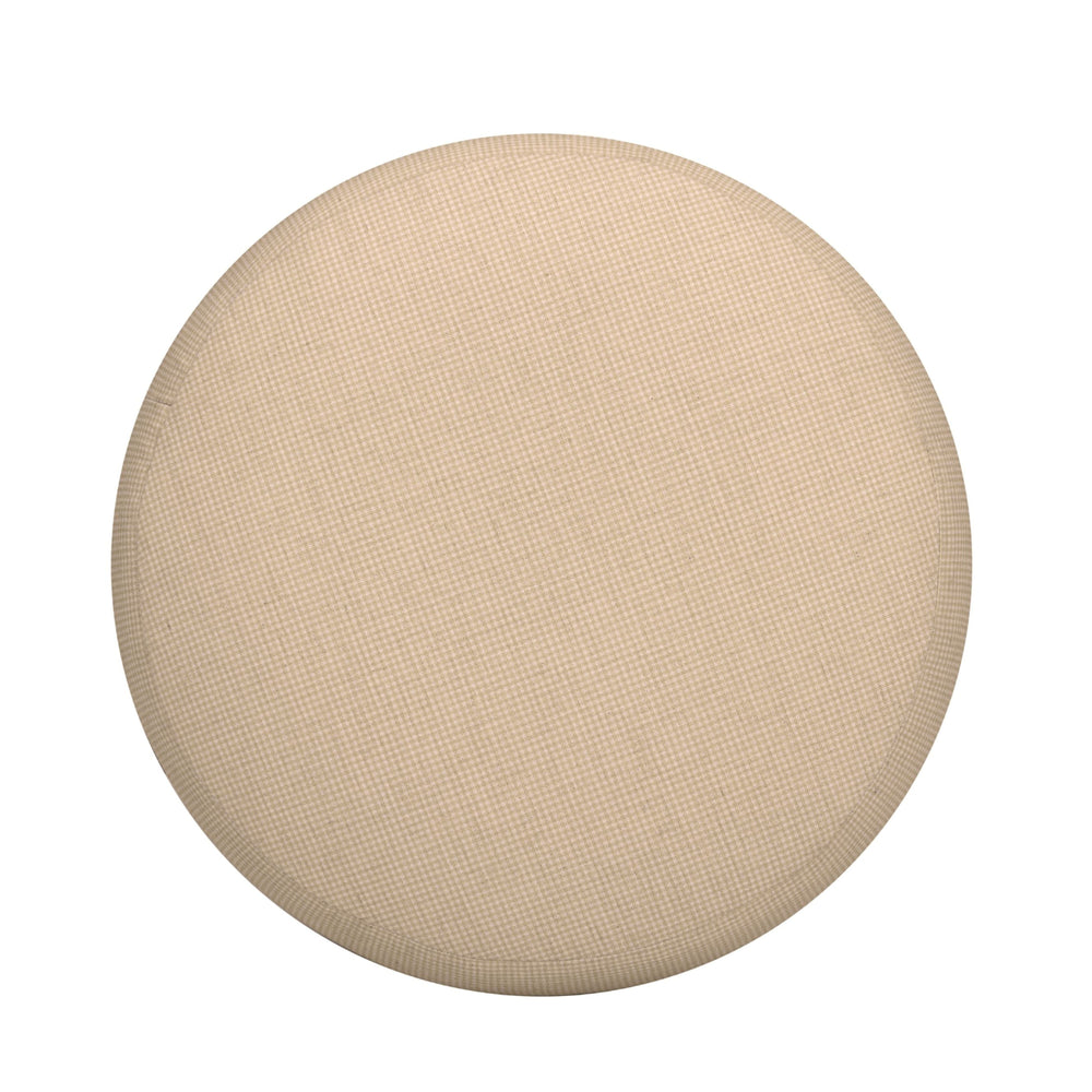 Masha Yellow Gingham Performance Linen Accent Stool