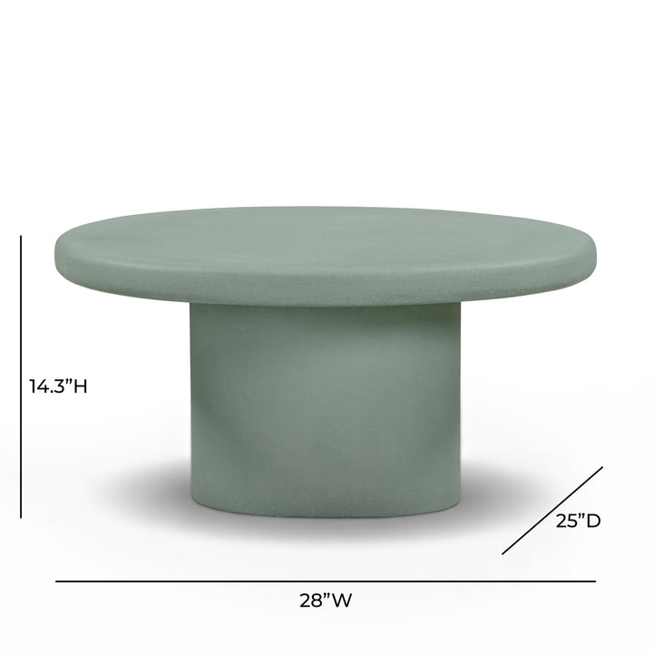 Jade 28" Green Concrete Indoor/Outdoor Coffee Table