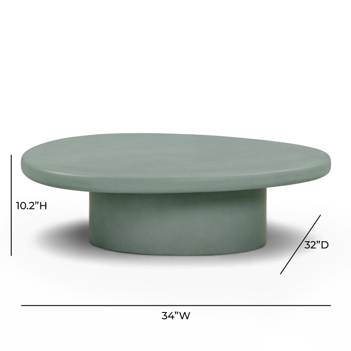 Jade 34" Green Concrete Indoor/Outdoor Coffee Table