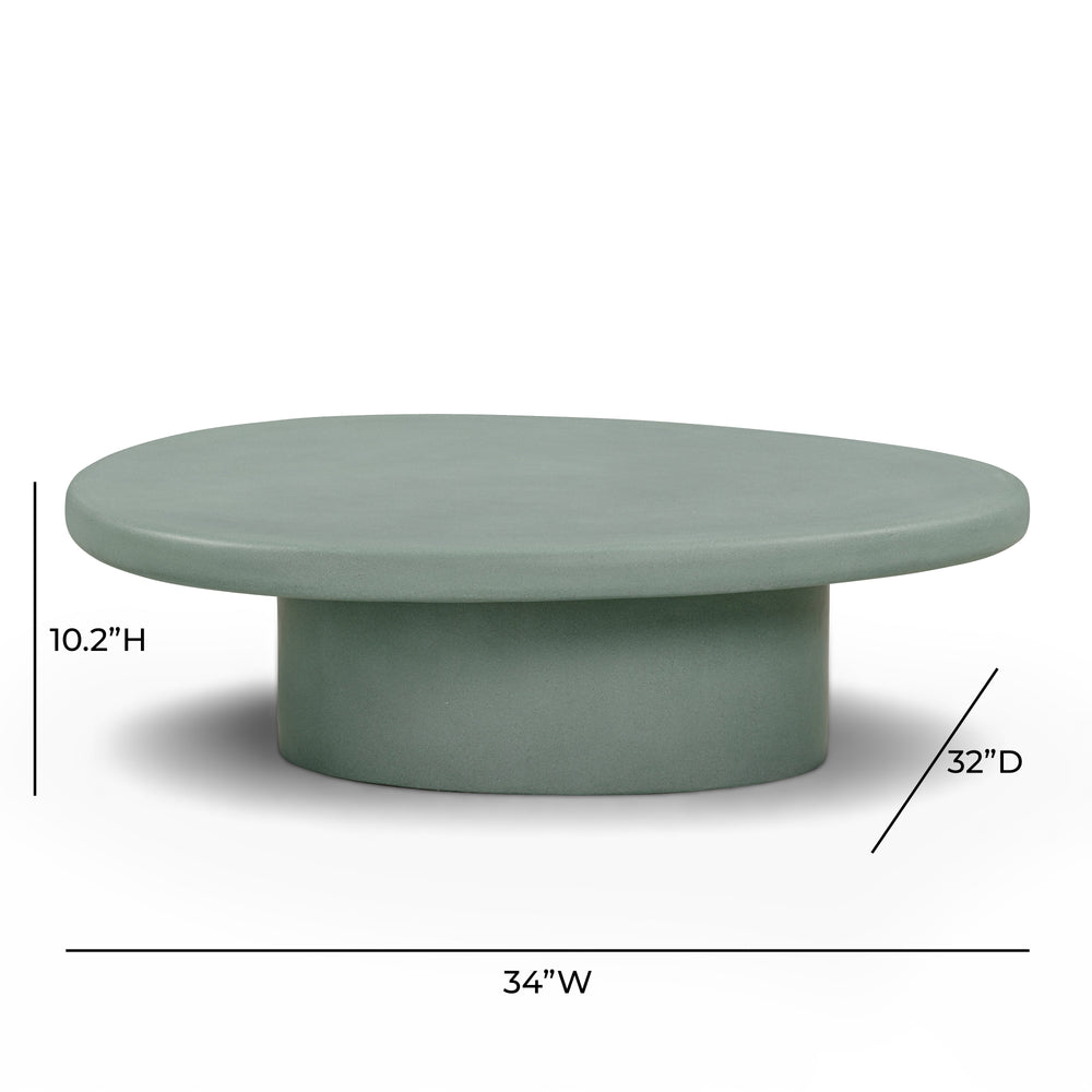 Jade 34" Green Concrete Indoor/Outdoor Coffee Table