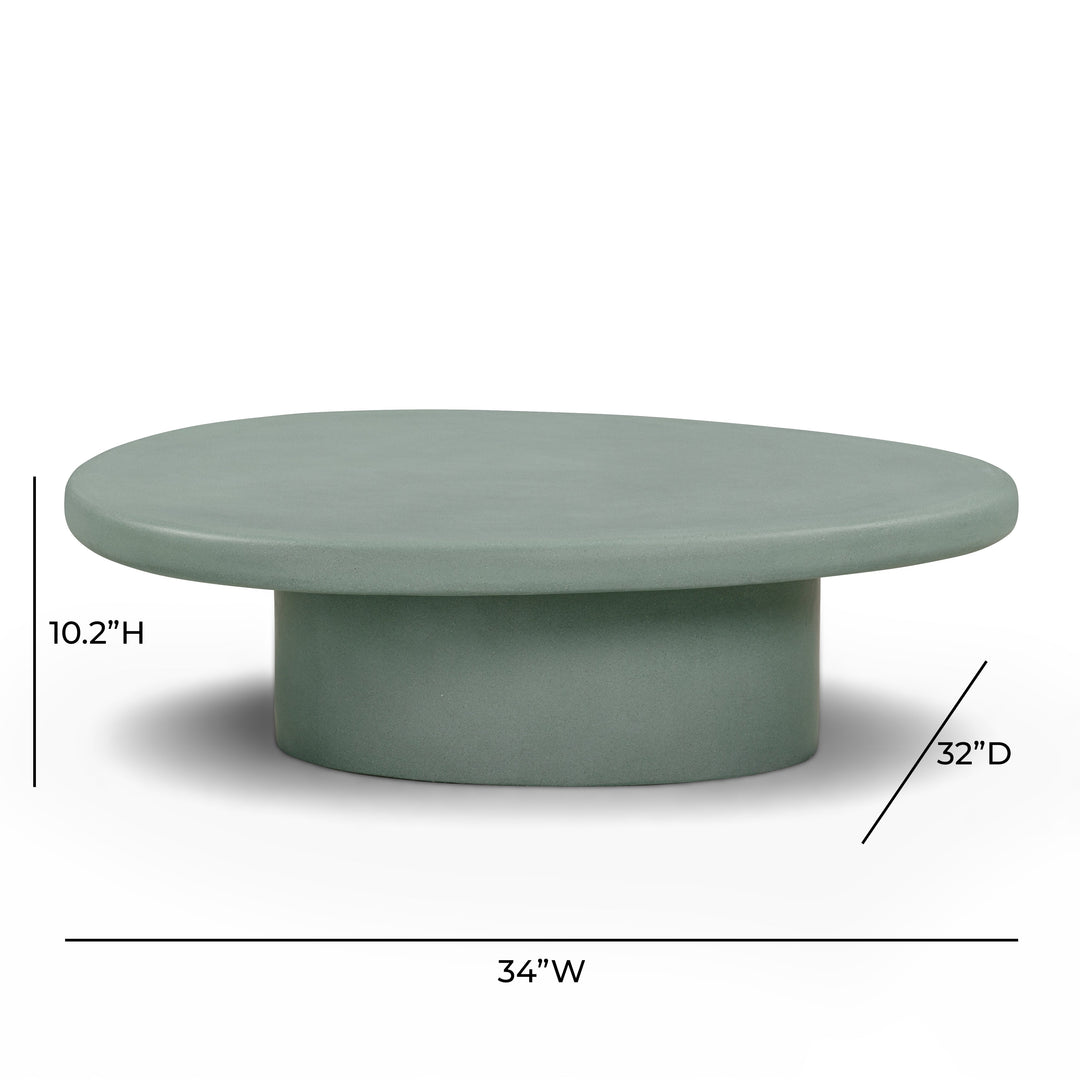 Jade 34" Green Concrete Indoor/Outdoor Coffee Table