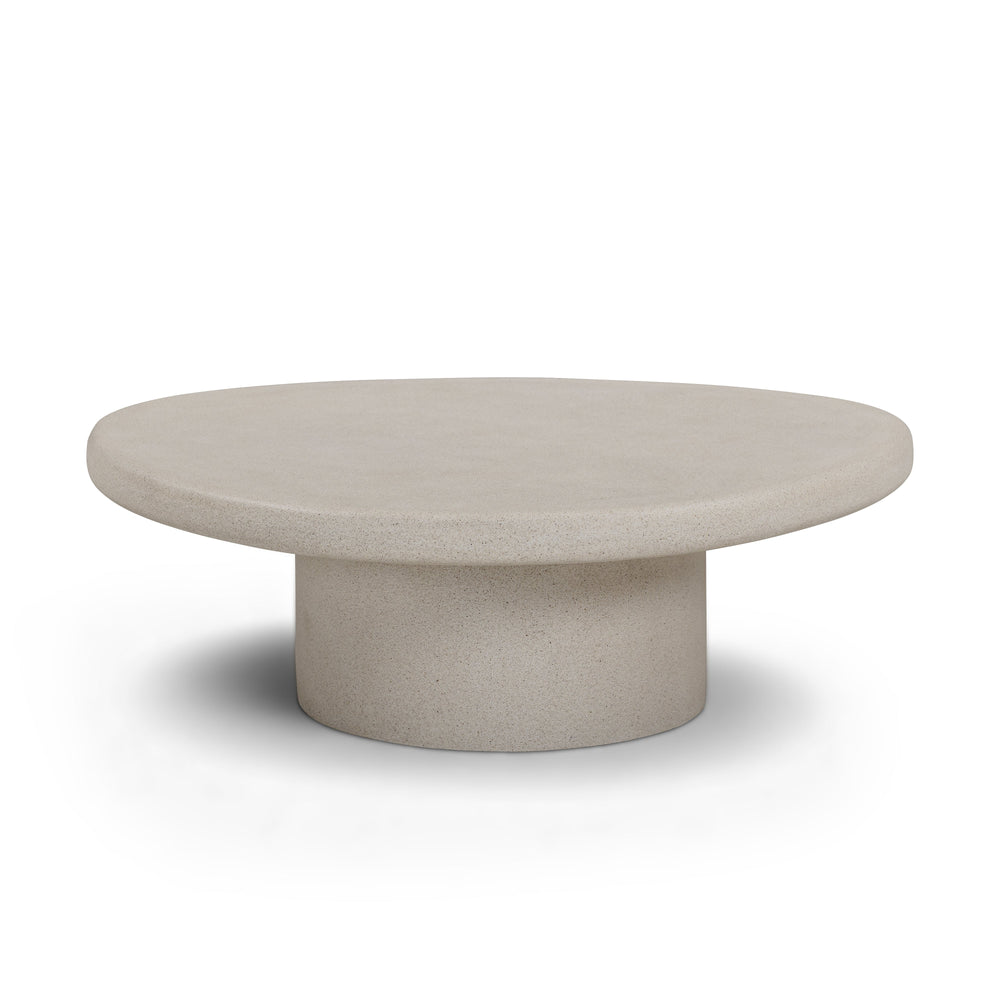 Jade 34" Cream Concrete Indoor/Outdoor Coffee Table