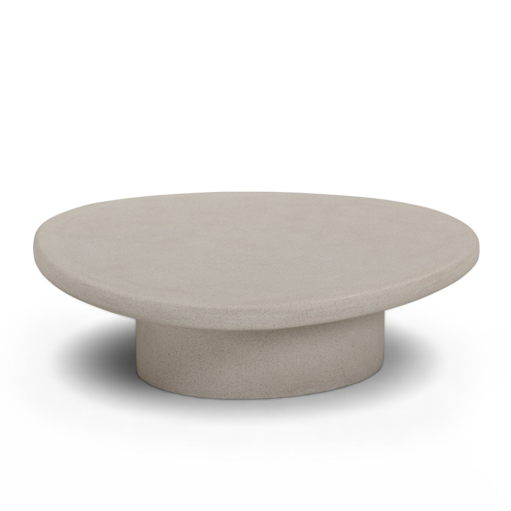 Jade 34" Cream Concrete Indoor/Outdoor Coffee Table