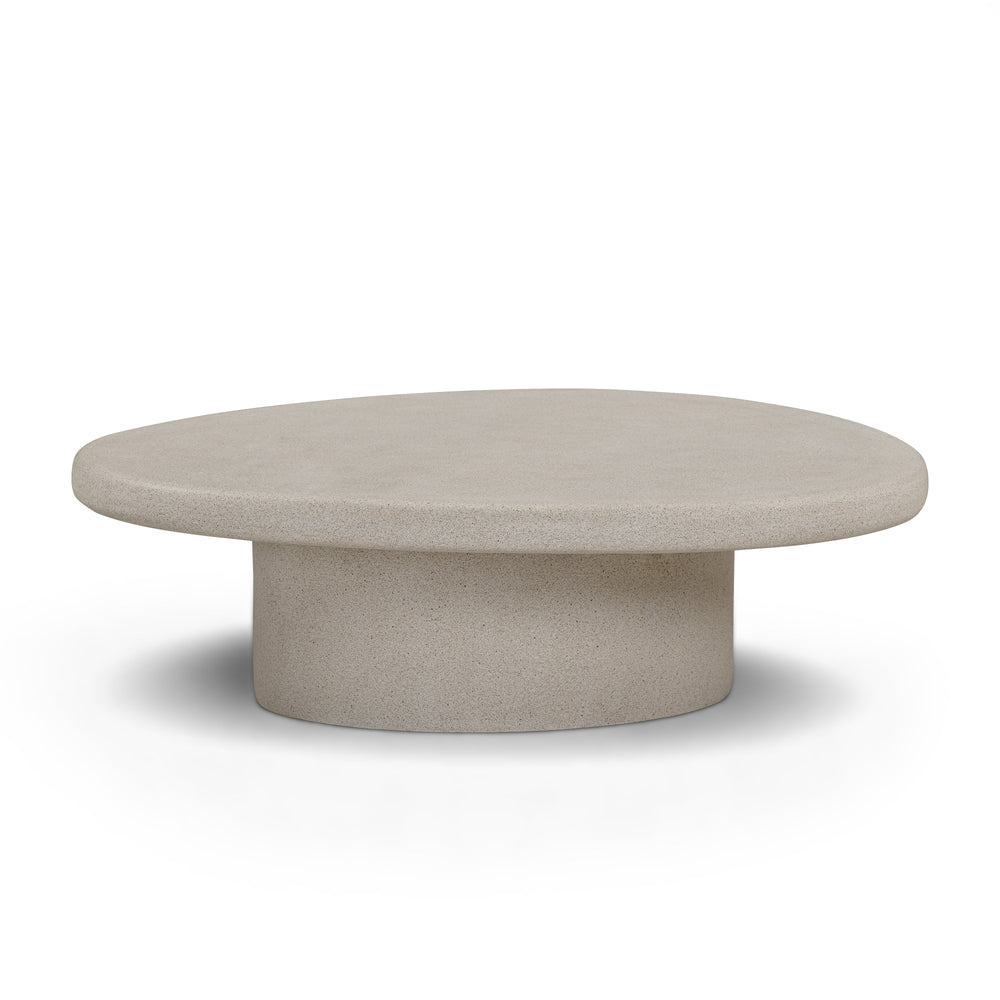 Jade 34" Cream Concrete Indoor/Outdoor Coffee Table