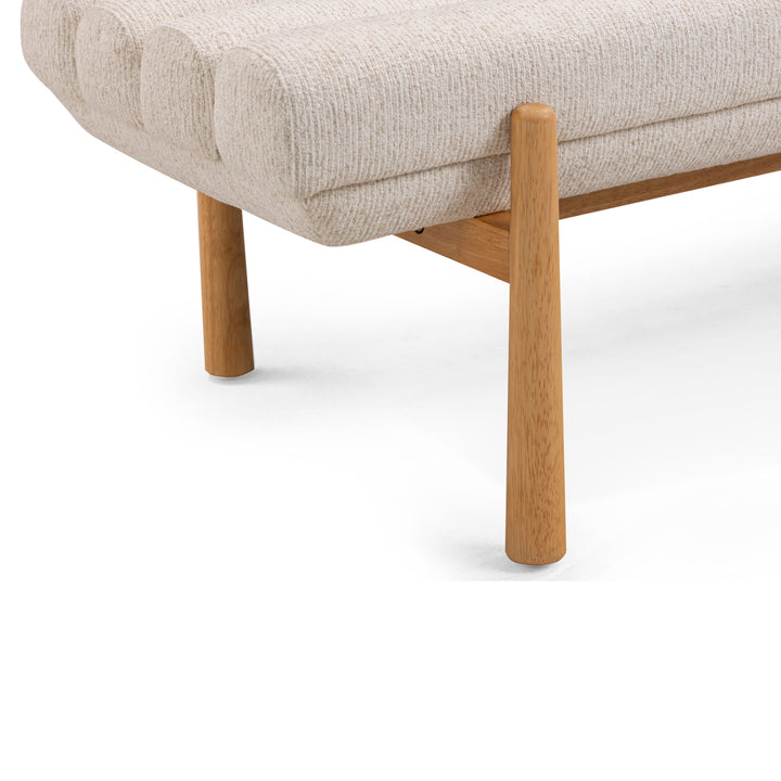 Julianna 56" Cream Textured Performance Fabric Bench