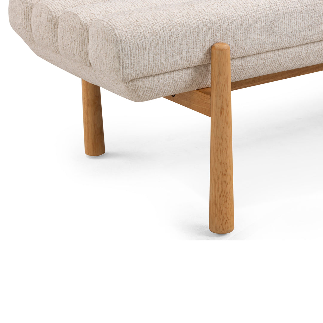 Julianna 56" Cream Textured Performance Fabric Bench