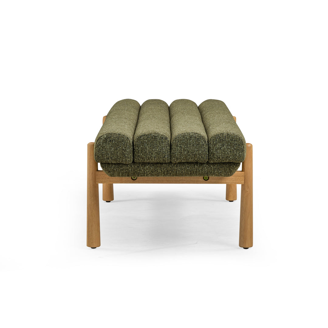 Julianna 56" Green Textured Performance Fabric Bench