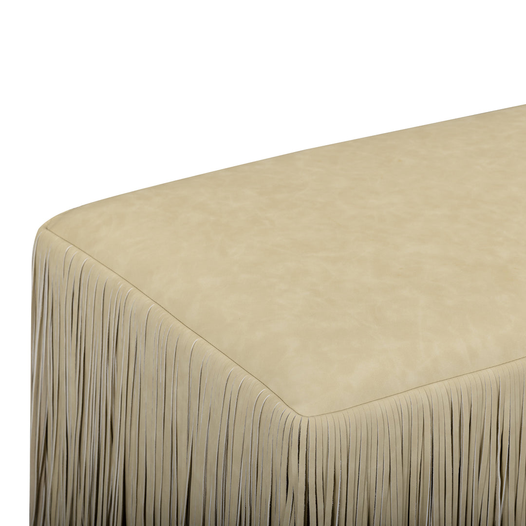 Shag Me 50" Tan Performance Vegan Leather Bench