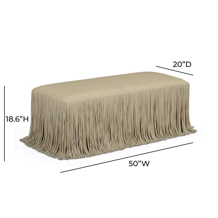 Shag Me 50" Tan Performance Vegan Leather Bench