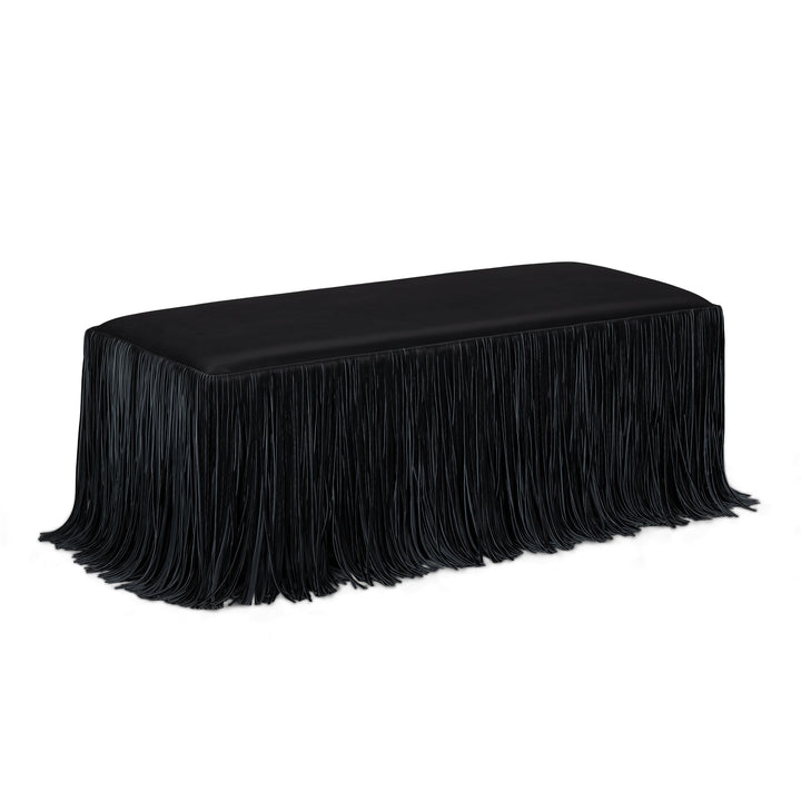 Shag Me 50" Black Performance Vegan Leather Bench