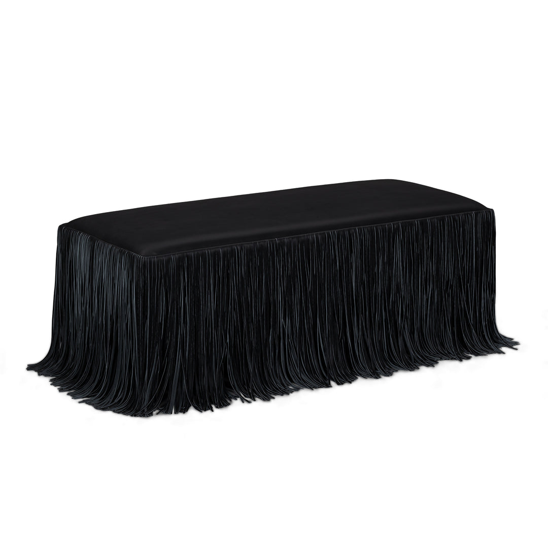 Shag Me 50" Black Performance Vegan Leather Bench
