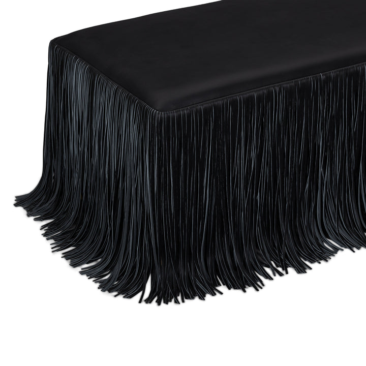 Shag Me 50" Black Performance Vegan Leather Bench