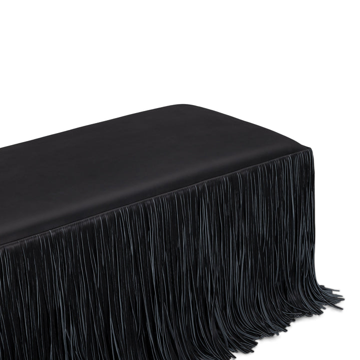 Shag Me 50" Black Performance Vegan Leather Bench