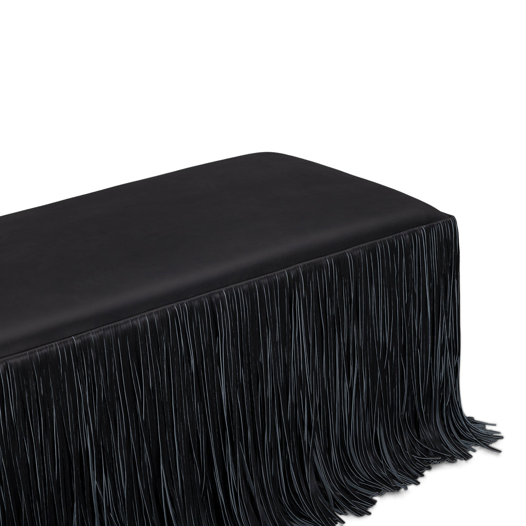 Shag Me 50" Black Performance Vegan Leather Bench