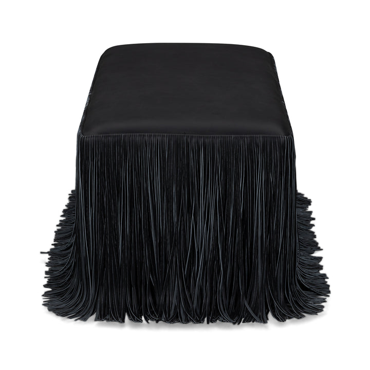 Shag Me 50" Black Performance Vegan Leather Bench