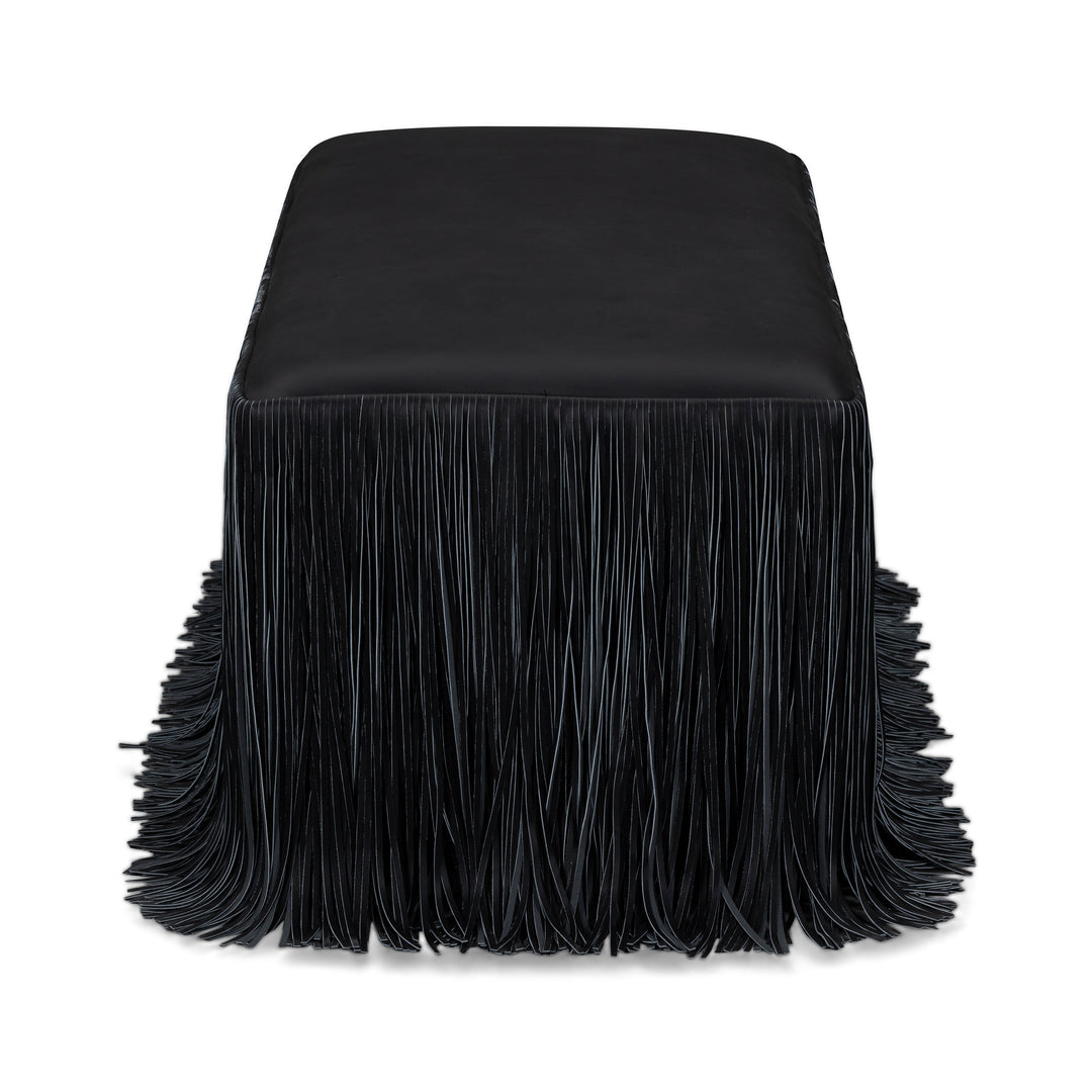 Shag Me 50" Black Performance Vegan Leather Bench