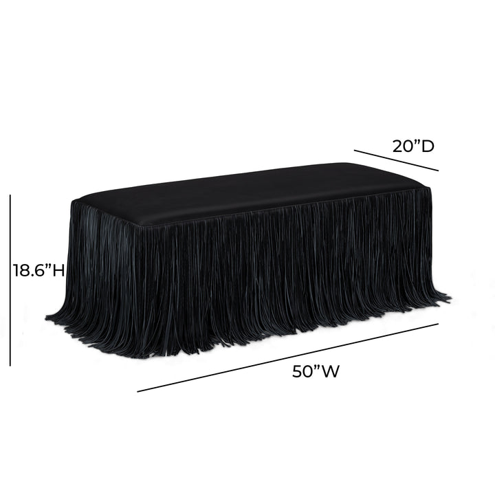Shag Me 50" Black Performance Vegan Leather Bench