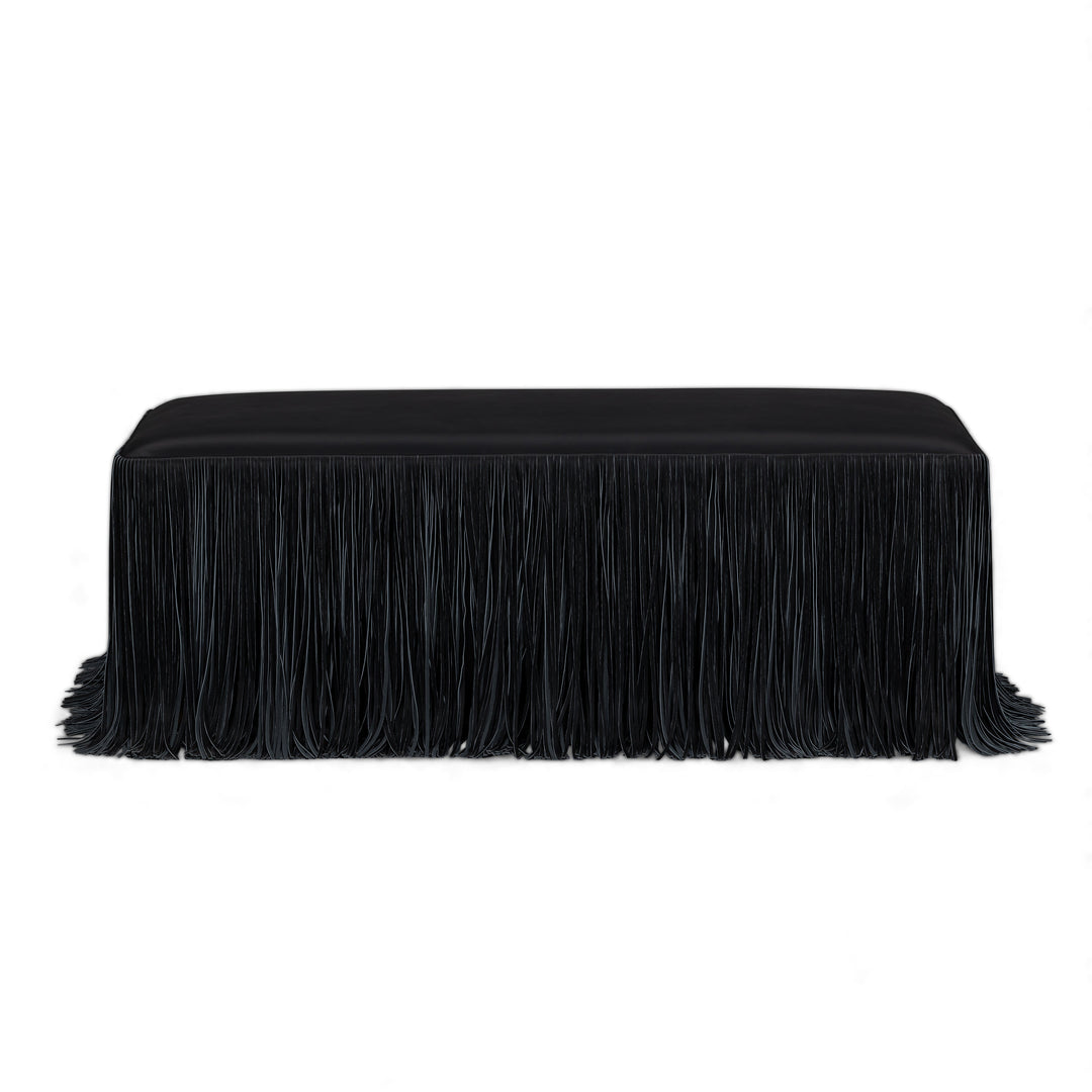 Shag Me 50" Black Performance Vegan Leather Bench