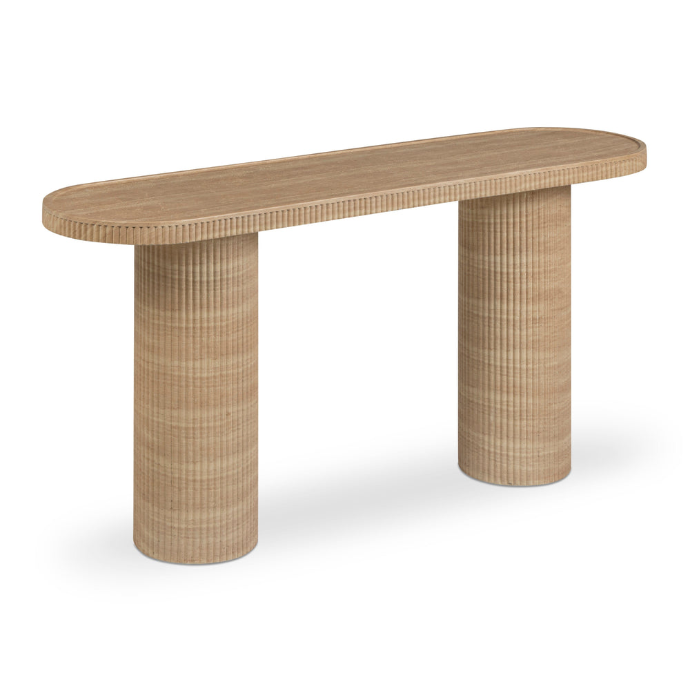 Darcy 59" Travertine Concrete Indoor/Outdoor Console Table