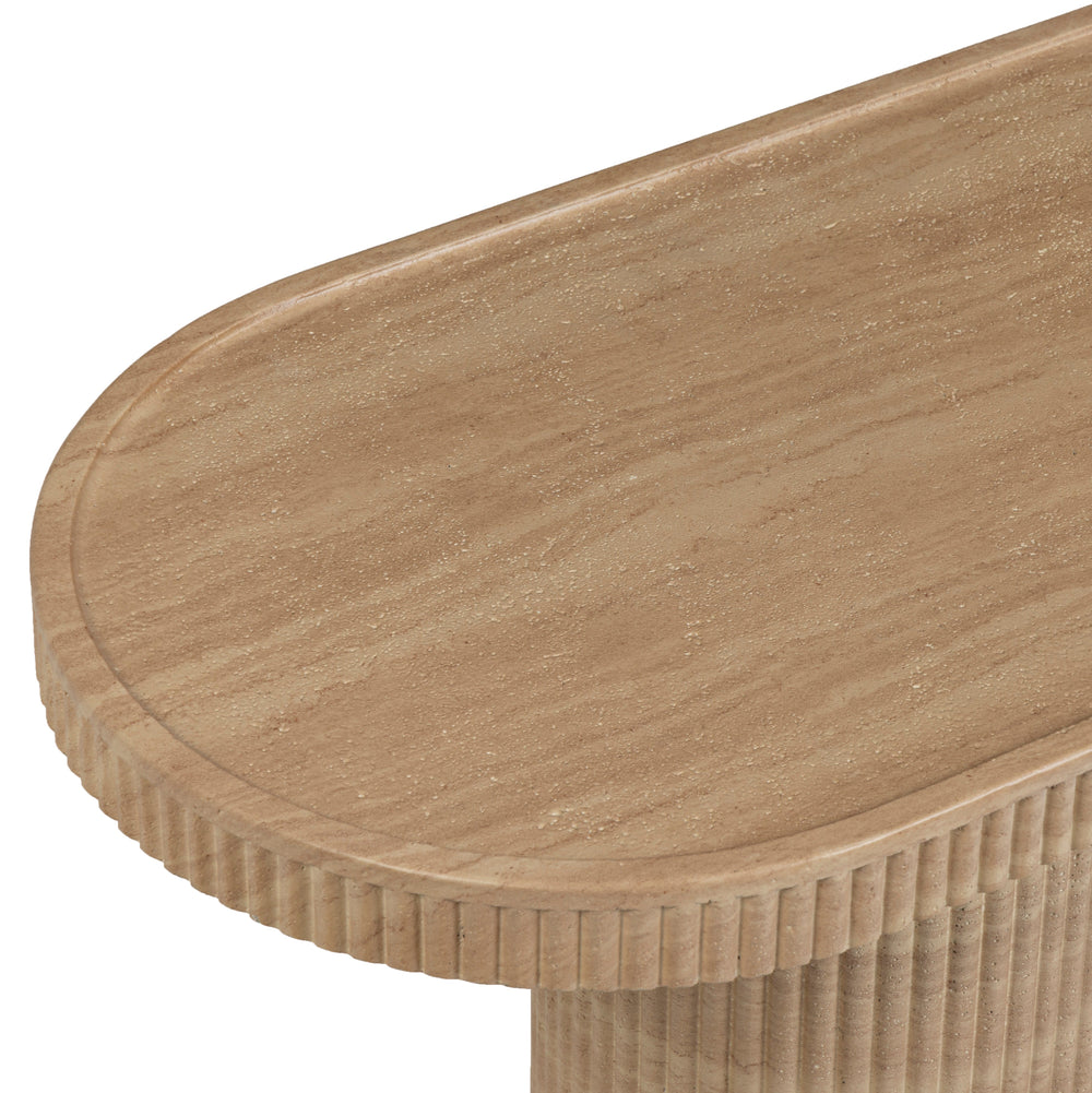 Darcy 59" Travertine Concrete Indoor/Outdoor Console Table