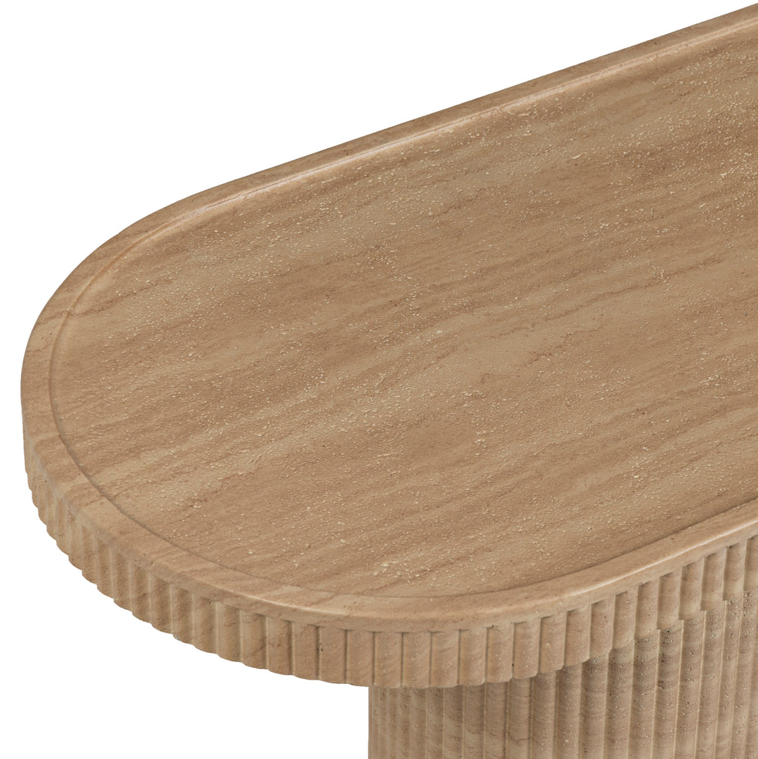 Darcy 59" Travertine Concrete Indoor/Outdoor Console Table