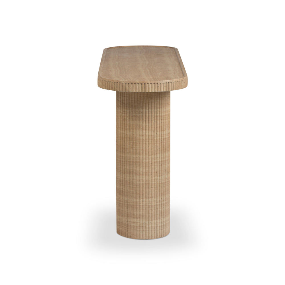Darcy 59" Travertine Concrete Indoor/Outdoor Console Table