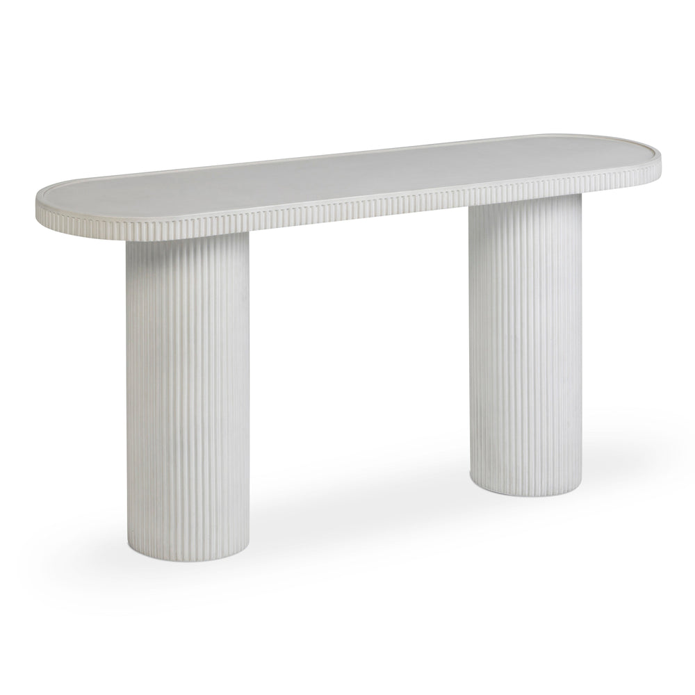 Darcy 59" White Concrete Indoor/Outdoor Console Table