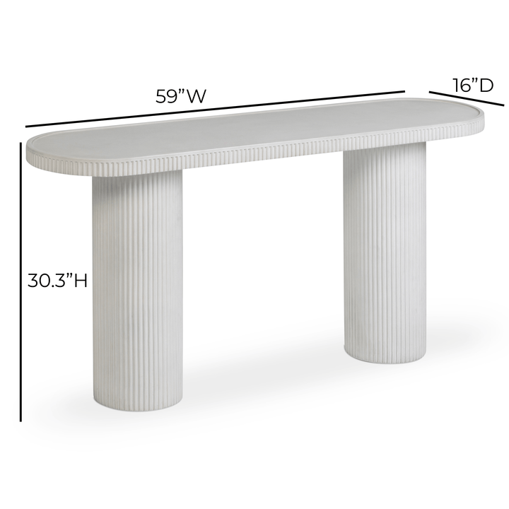 Darcy 59" White Concrete Indoor/Outdoor Console Table
