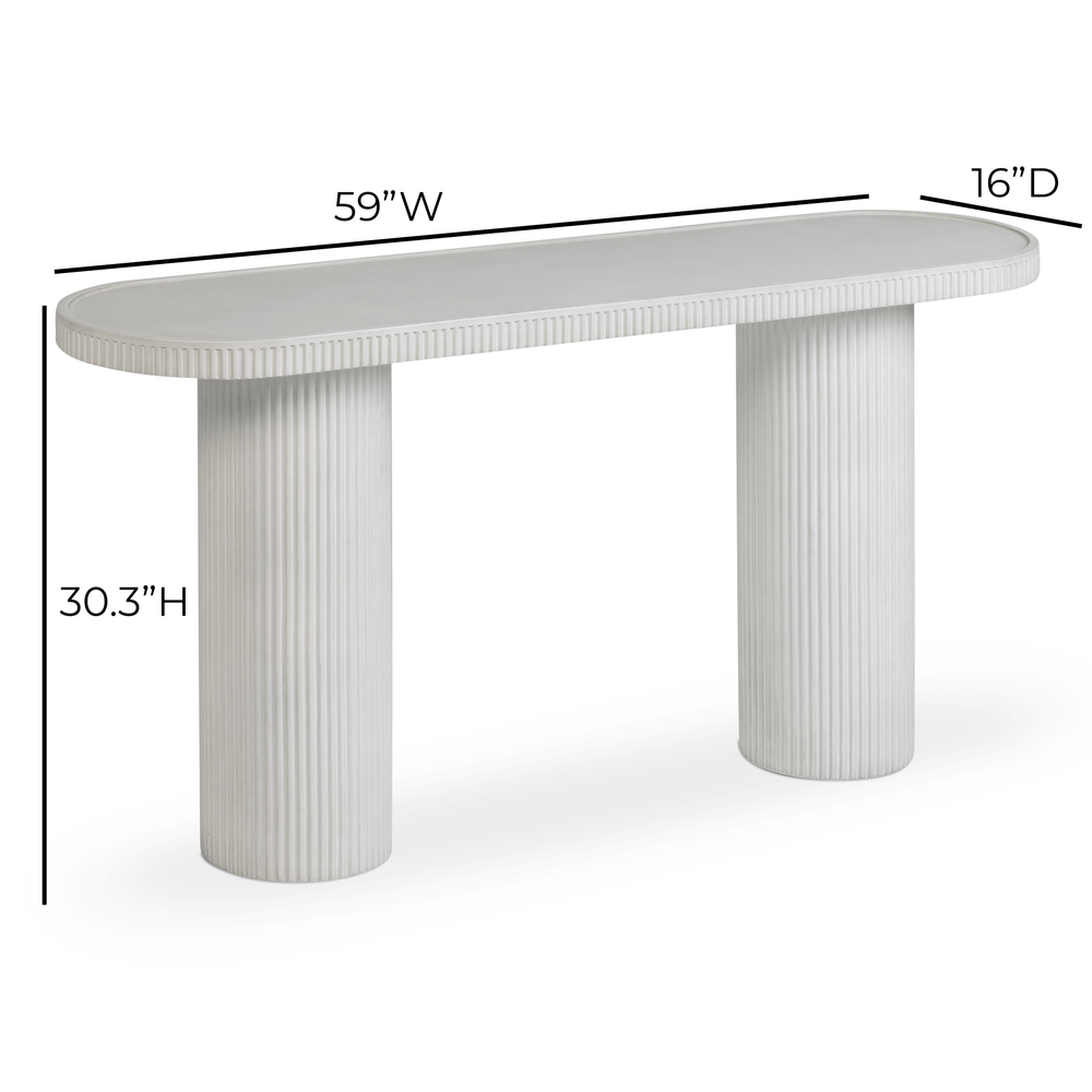 Darcy 59" White Concrete Indoor/Outdoor Console Table