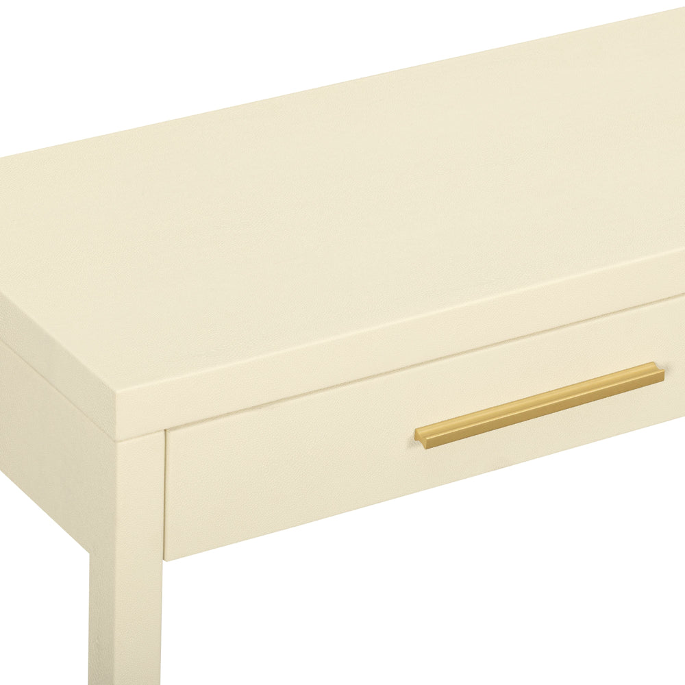 Dani 54" Cream Faux Shagreen 2-Drawer Console Table