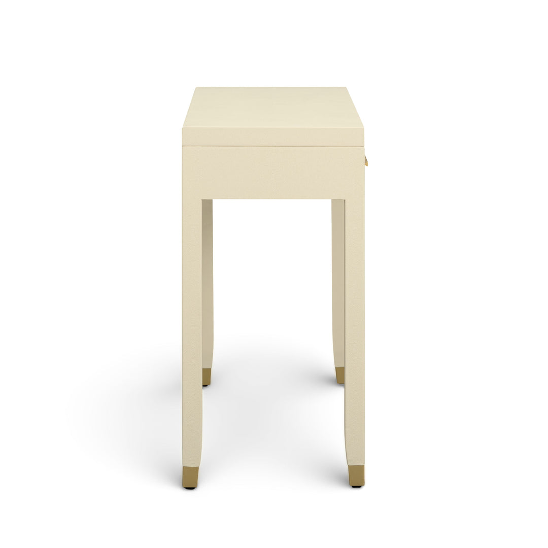 Dani 54" Cream Faux Shagreen 2-Drawer Console Table