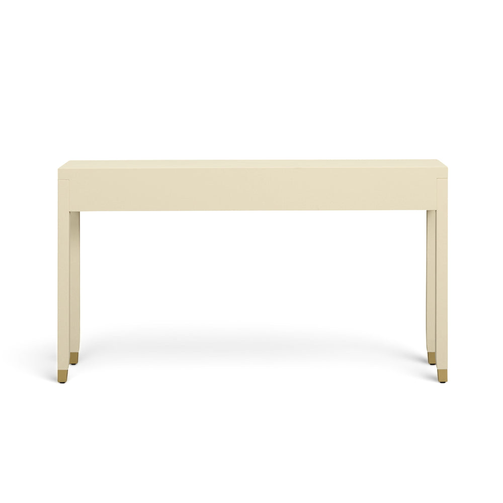 Dani 54" Cream Faux Shagreen 2-Drawer Console Table