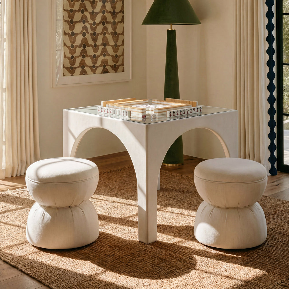 Tomlin 35" Square Mahjong Table - Cream