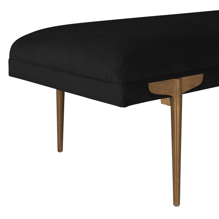 Brno 53.5" Black Performance Velvet Bench