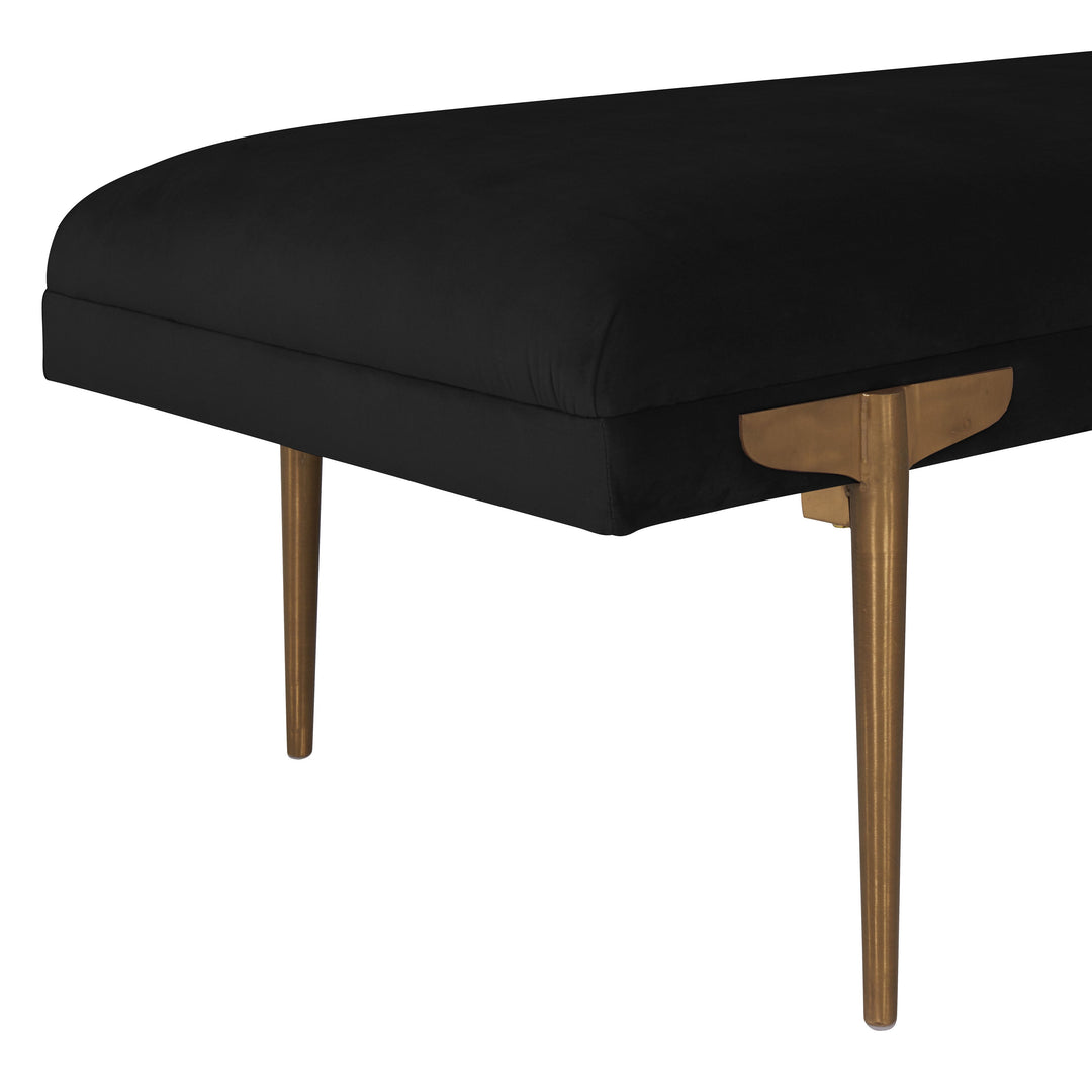 Brno 53.5" Black Performance Velvet Bench