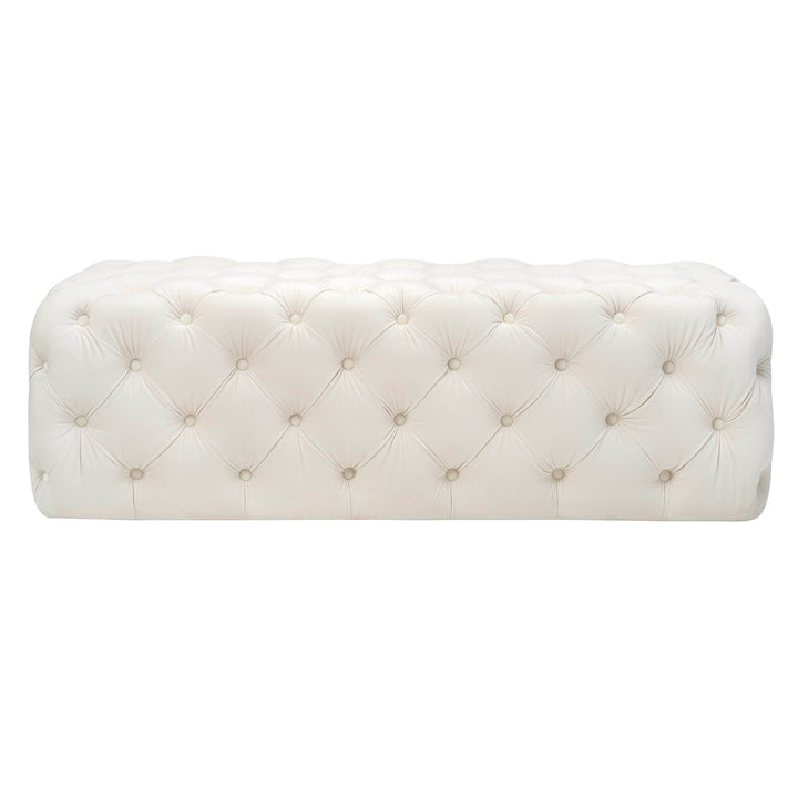 Kaylee 49" Performance Velvet Tufted Jumbo Ottoman