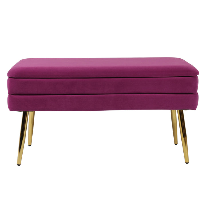 Ziva 31" Plum Velvet Storage Bench
