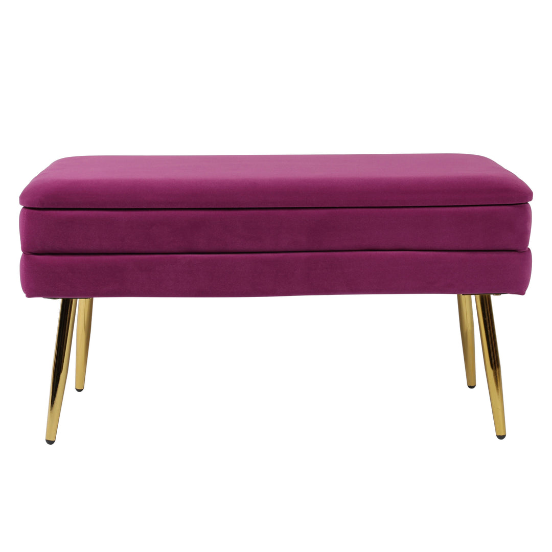 Ziva 31" Plum Velvet Storage Bench