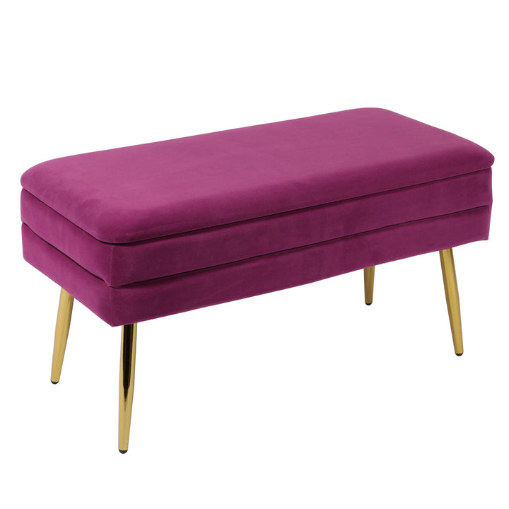 Ziva 31" Plum Velvet Storage Bench