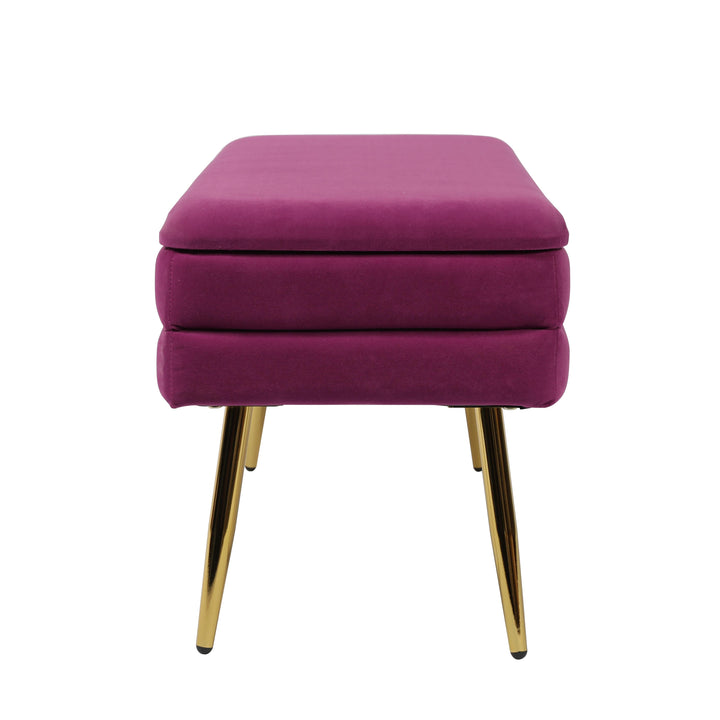 Ziva 31" Plum Velvet Storage Bench