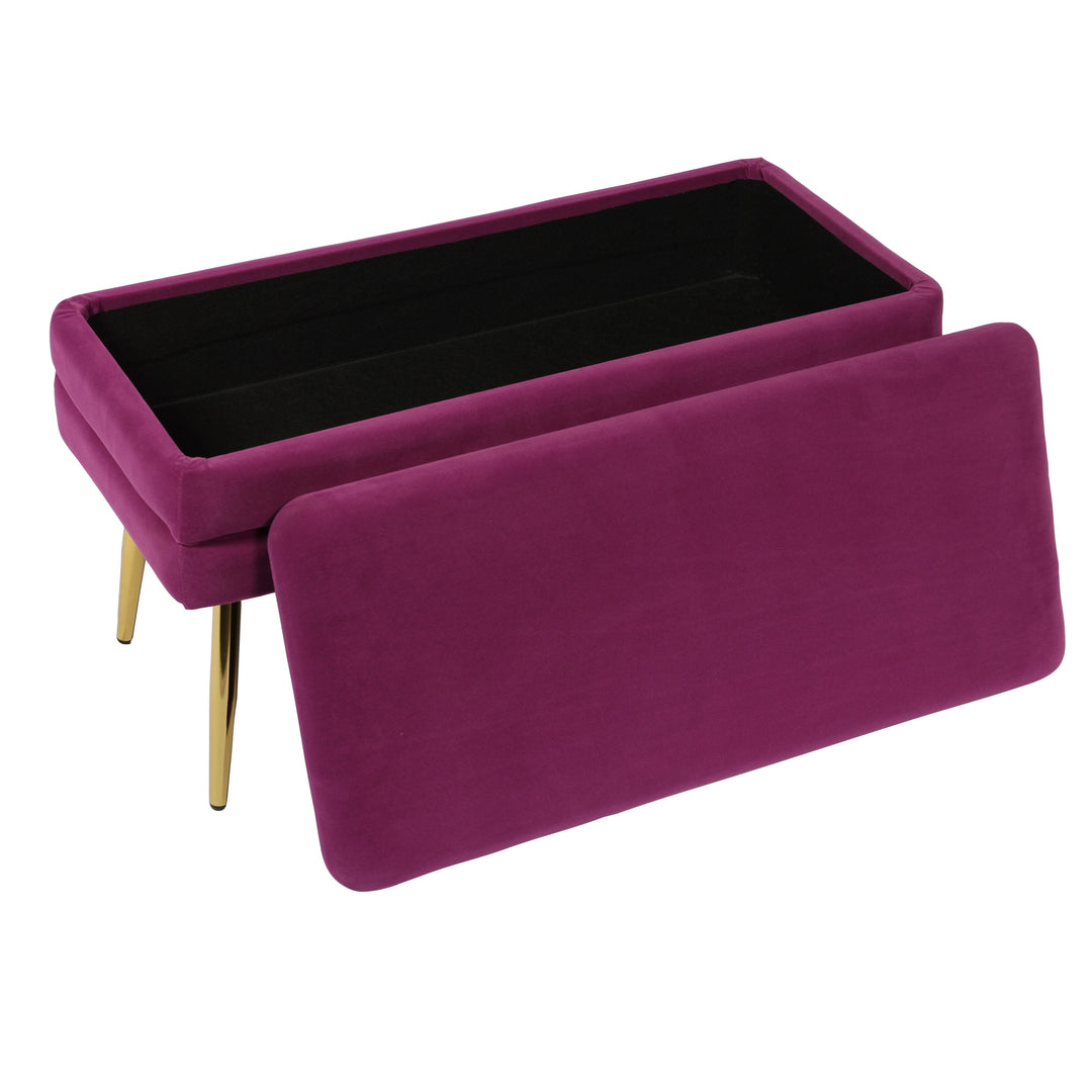 Ziva 31" Plum Velvet Storage Bench