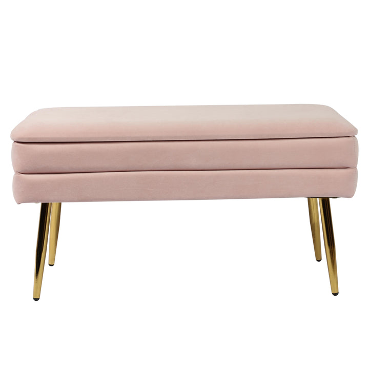 Ziva 31" Blush Velvet Storage Bench