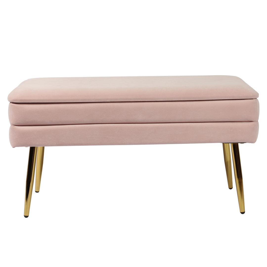 Ziva 31" Blush Velvet Storage Bench