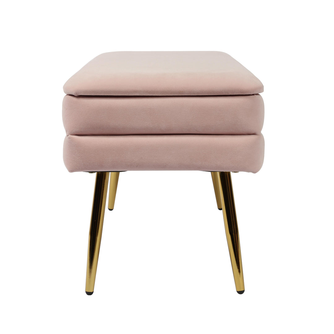 Ziva 31" Blush Velvet Storage Bench