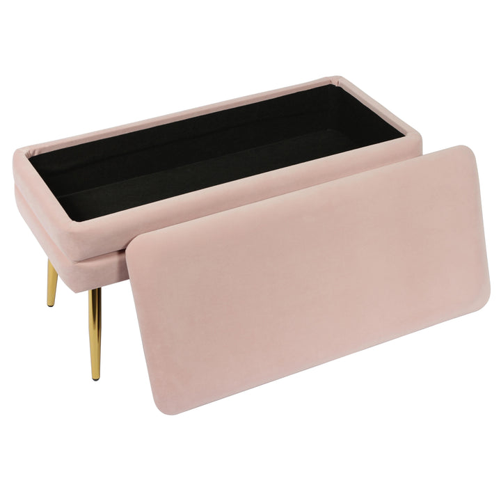 Ziva 31" Blush Velvet Storage Bench