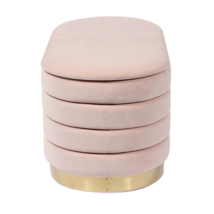 Lillian 31.5" Blush Performance Velvet Storage Bench