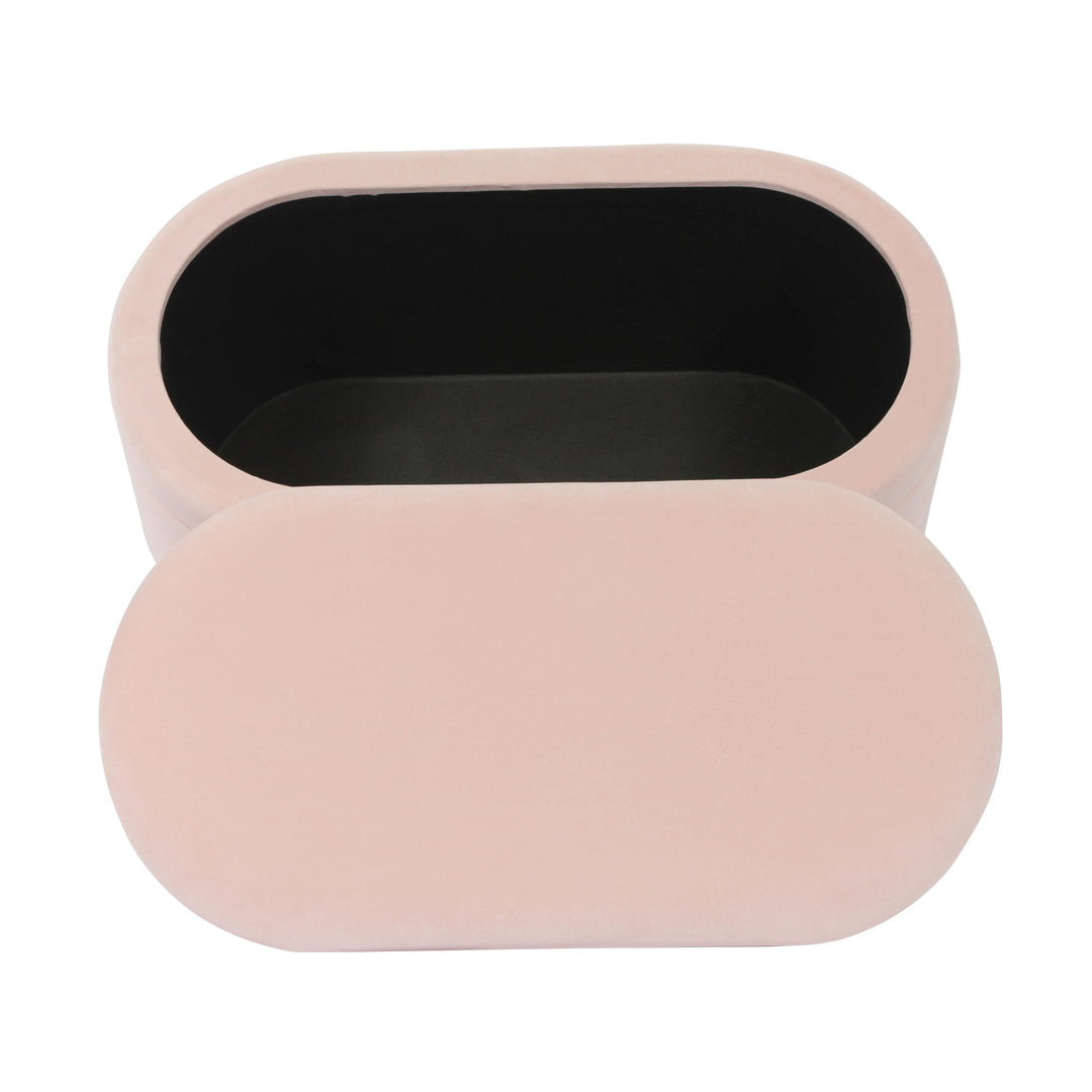 Lillian 31.5" Blush Performance Velvet Storage Bench