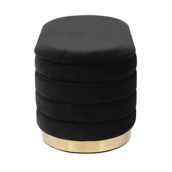 Lillian 31.5" Black Performance Velvet Storage Bench