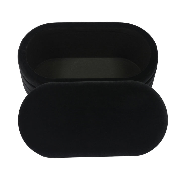 Lillian 31.5" Black Performance Velvet Storage Bench