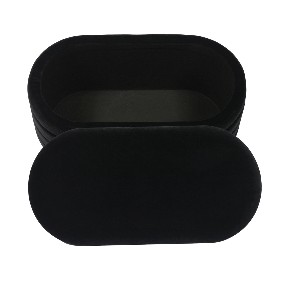 Lillian 31.5" Black Performance Velvet Storage Bench